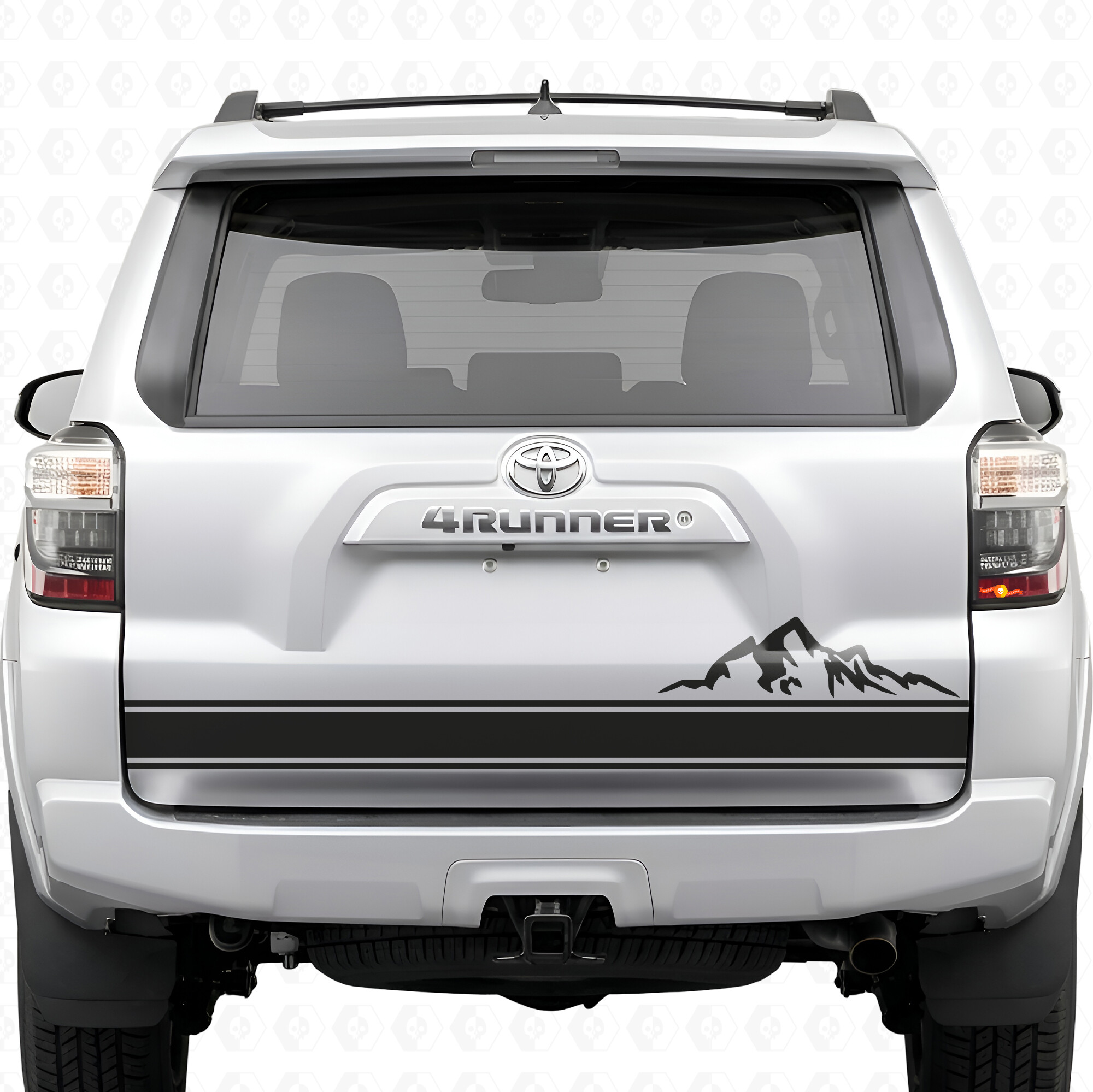 Mountain Double Stripe Tailgate Vinyl Decal Sticker for Toyota 4Runner 2010-2017