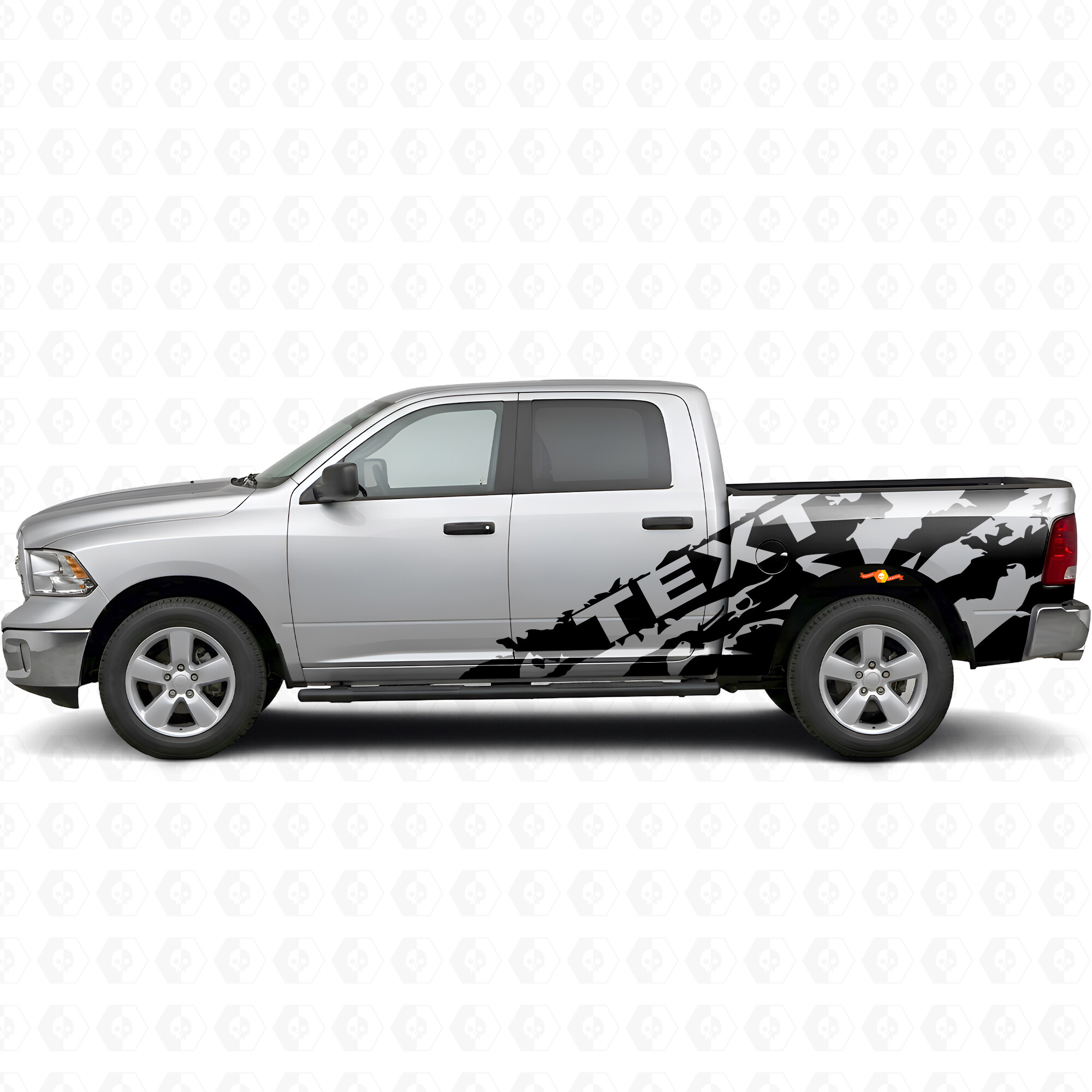 Custom Mud Splash Side Vinyl Decal Kit for Dodge Ram 1500-3500 2009–18 