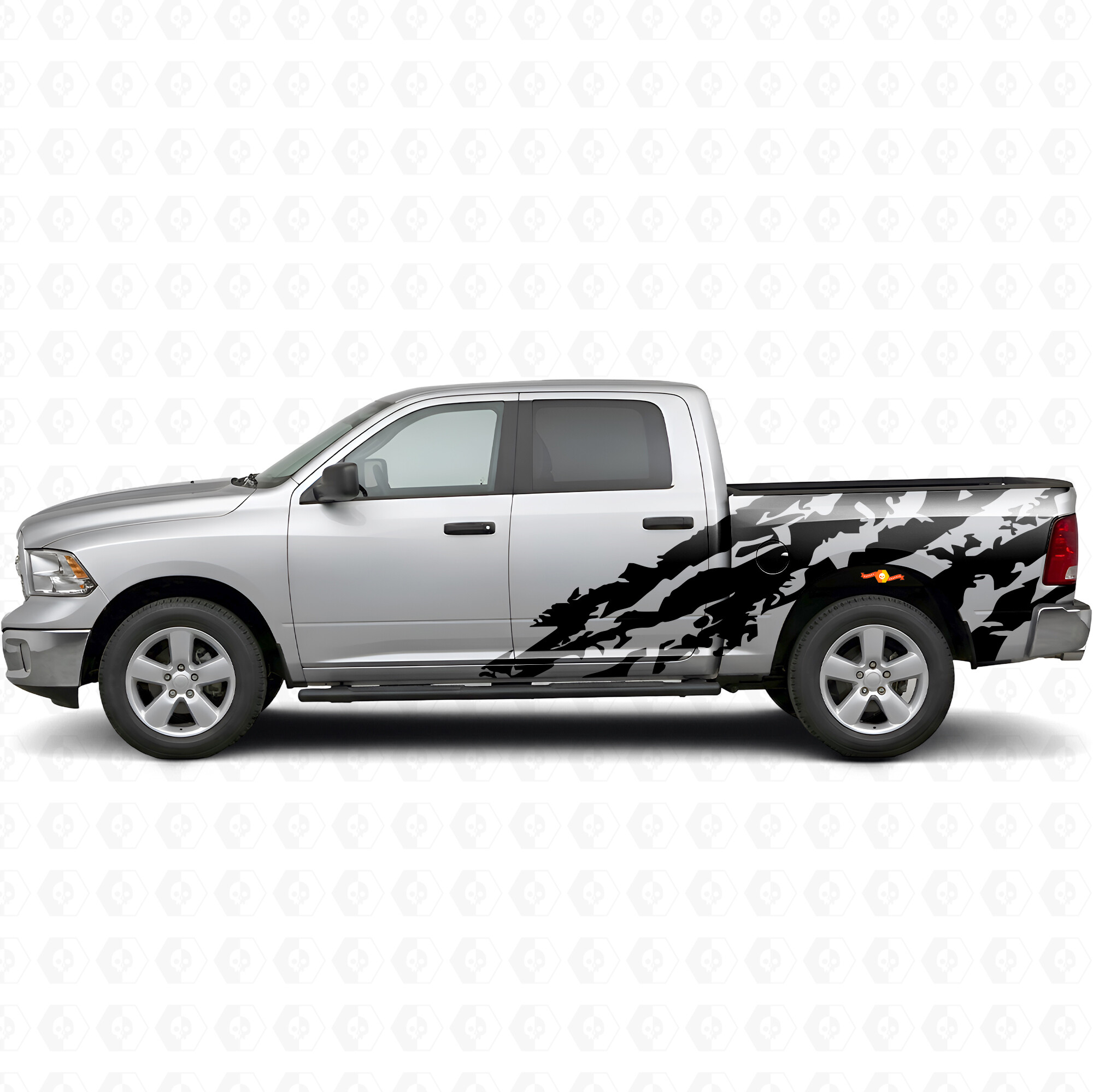 Destroyed Style Side Vinyl Decal Sticker for Dodge Ram 1500