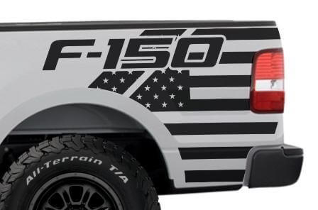 USA Flag Bed Side Vinyl Decal Kit for Musclecar truck 2004-2008