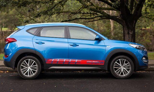 Multiple Color Graphic Tucson / Equus / Veloster Car Racing Decal Sticker