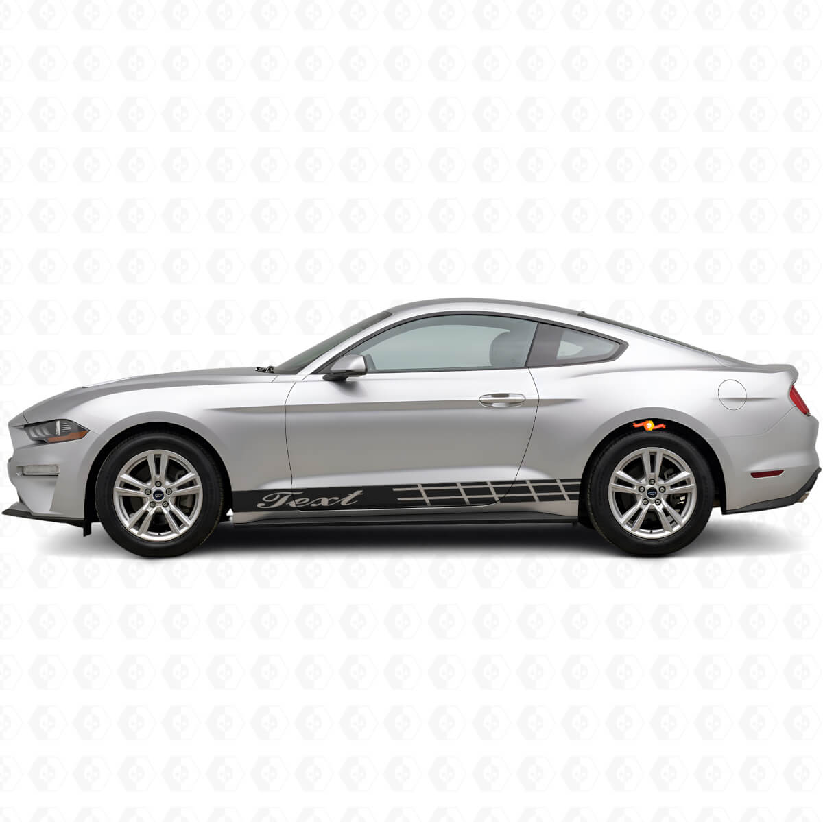 Racing Stripes with Custom Text Side Vinyl Decal Kit for Musclecar Shelby GT350 GT550