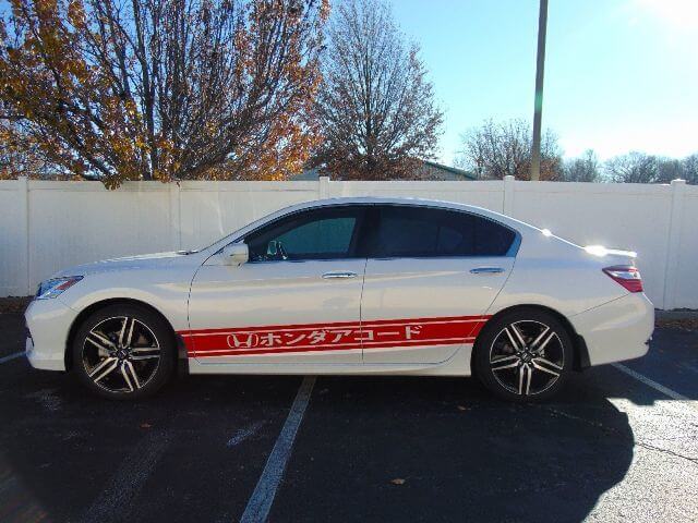 Japanese Side Racing Stripe Vinyl Decal Kit for Honda Accord