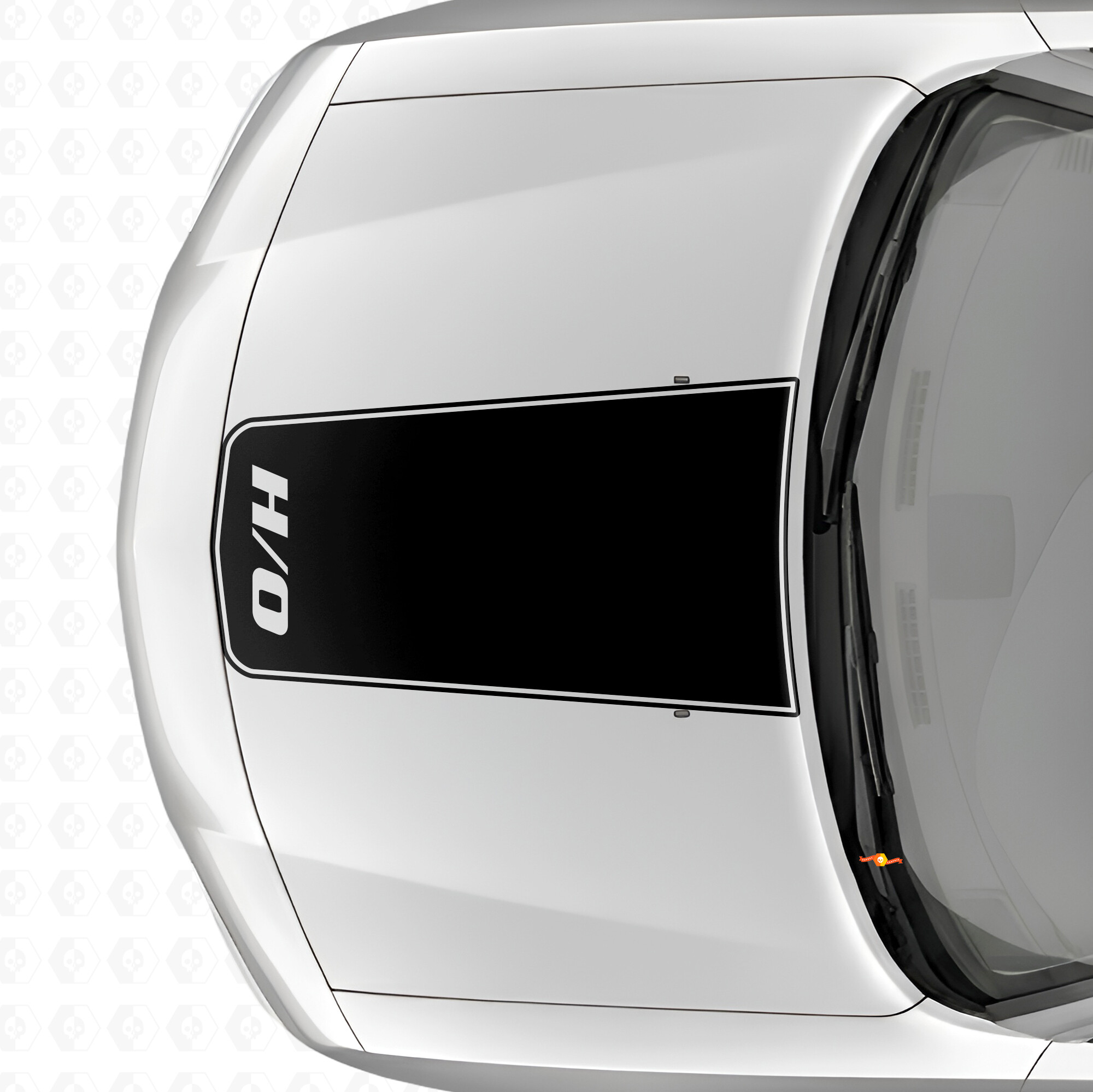 H/O Blackout Outline Stripe Hood Vinyl Decal Sticker for Dodge Charger 2006-2010