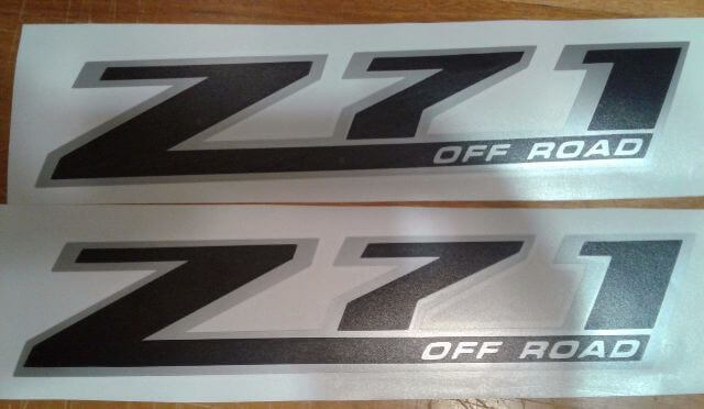 Z71 Off Road Side Vinyl Decals Set for Chevrolet Silverado 