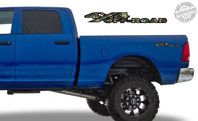 4x4 Off Road Forest Camo Bedside Stickers Decals Fits Dodge Ram 2010-17 1500 2500 3500
