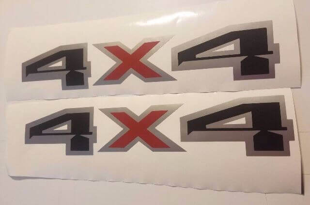 4x4 decal stickers black flat gray and red silverado chevy Musclecar truck f250 (SET)
