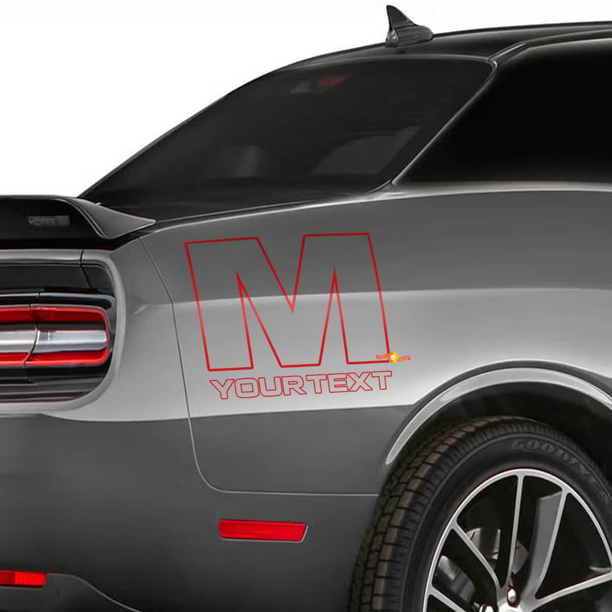 Mopar M Logo Rear Side Vinyl Sticker Decal for Dodge Challenger