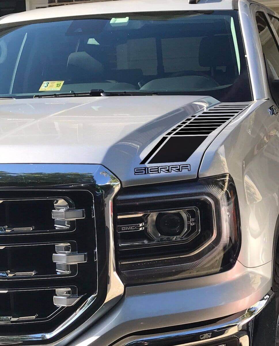 2 Truck vinyl decal racing sticker 2 Stripes GMC Sierra bonnet factory style graphix