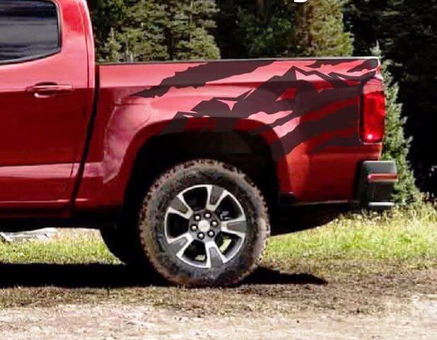ANTERO Truck Bed Mountain Vinyl Graphic Stickers Decals Stripe 2015-2016 Chevy Colorado
