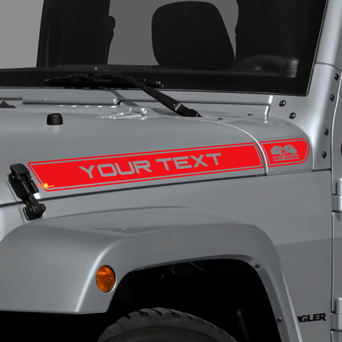 Custom Text 4x4 Off Road Logo Bonnet Stripe Vinyl Sticker Decal for Jeep Wrangler TJ