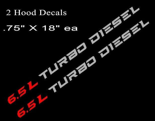 6.5L TURBO DIESEL Hood Decals Stickers Chevy Silverado GMC Sierra RD/SLV
