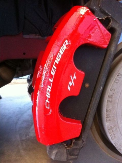 Dodge Challenger R/T RT Curved Caliper Brake HIGH TEMP Vinyl Sticker Decal (Any Color) 6X
