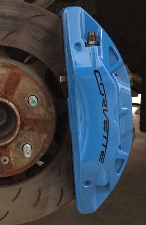 Corvette C7 Curved Brake Caliper High Temp Vinyl Decal Stickers Set Of 6
