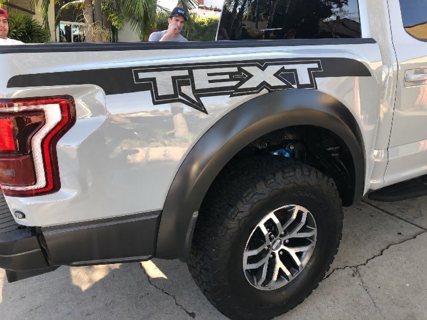 Custom Text Bedside Vinyl Graphics Stickers Decals with Install Kit for Musclecar truck 2017 2018