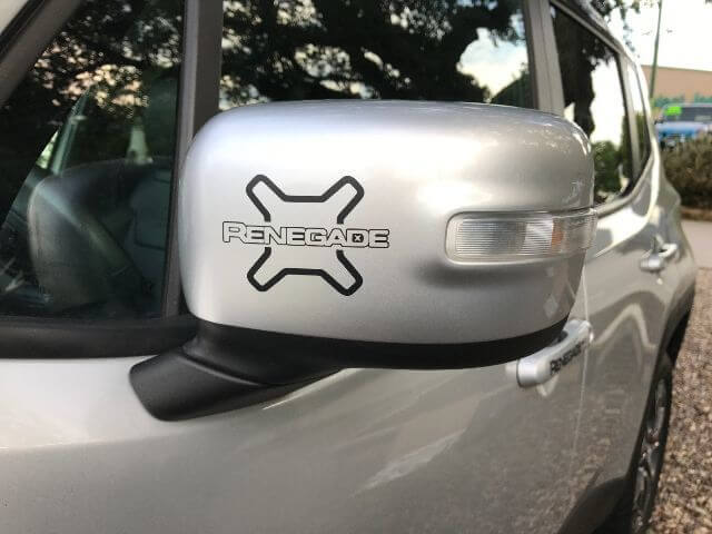 2pcs RENEGADE Vinyl Mirror Decal Sticker Graphic JEEP RENEGADE Type1