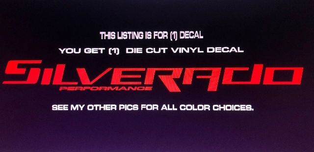 FITS 1980-2018 CHEVY SILVERADO WINDOW, TAILGATE, BODY, HOOD Stickers Decals various sizes
