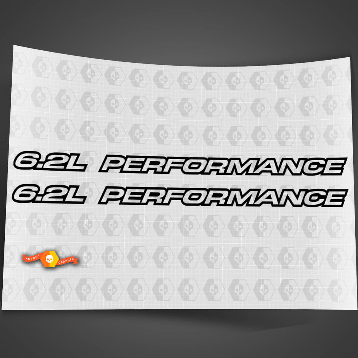 6.2L Performance Outline Series Fits Chevy 1500, 2500 Vinyl Hood Sticker Decals
