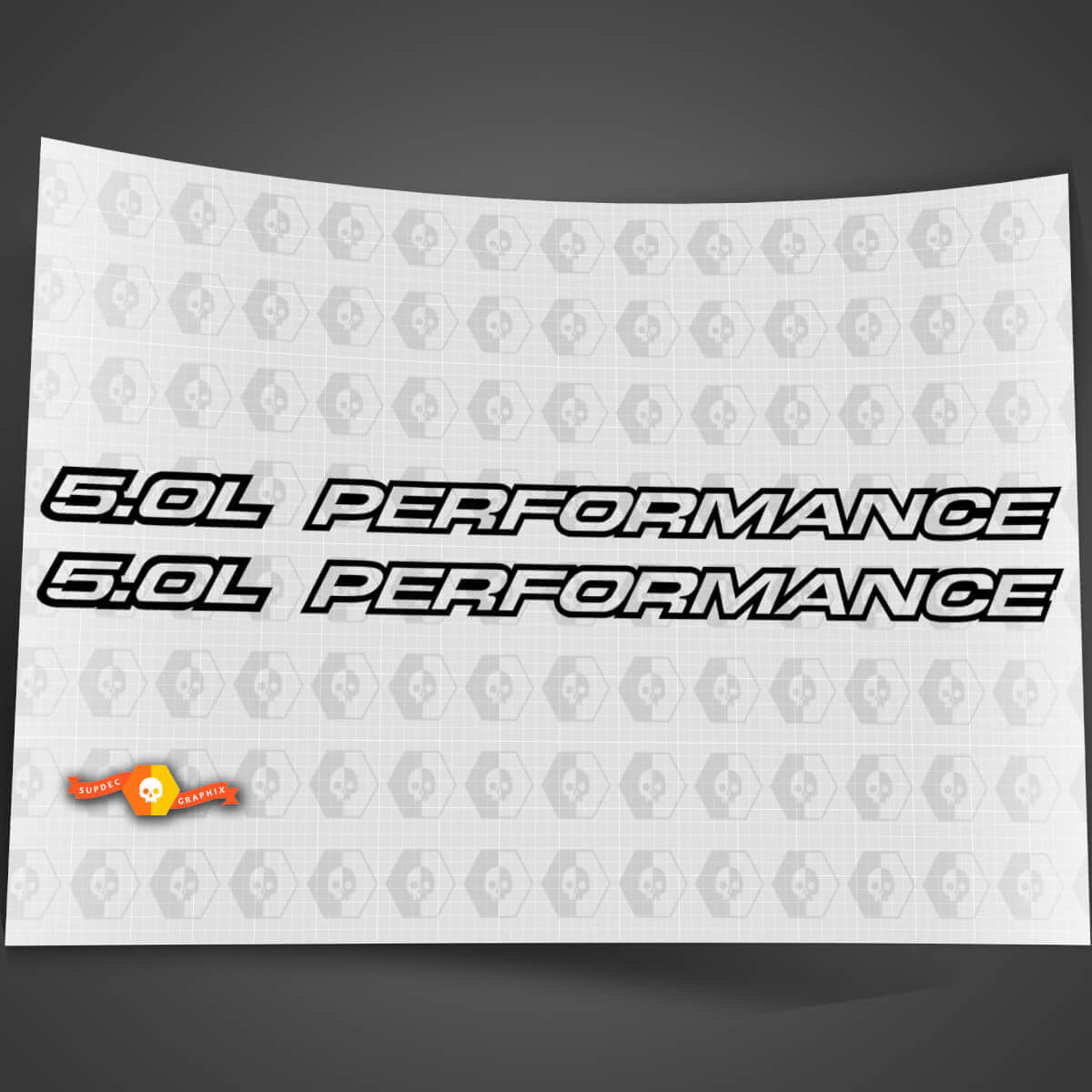 5.0L Performance Outline Series Fits Chevy 1500 Ford Mustang Vinyl Hood Stickers Decals
