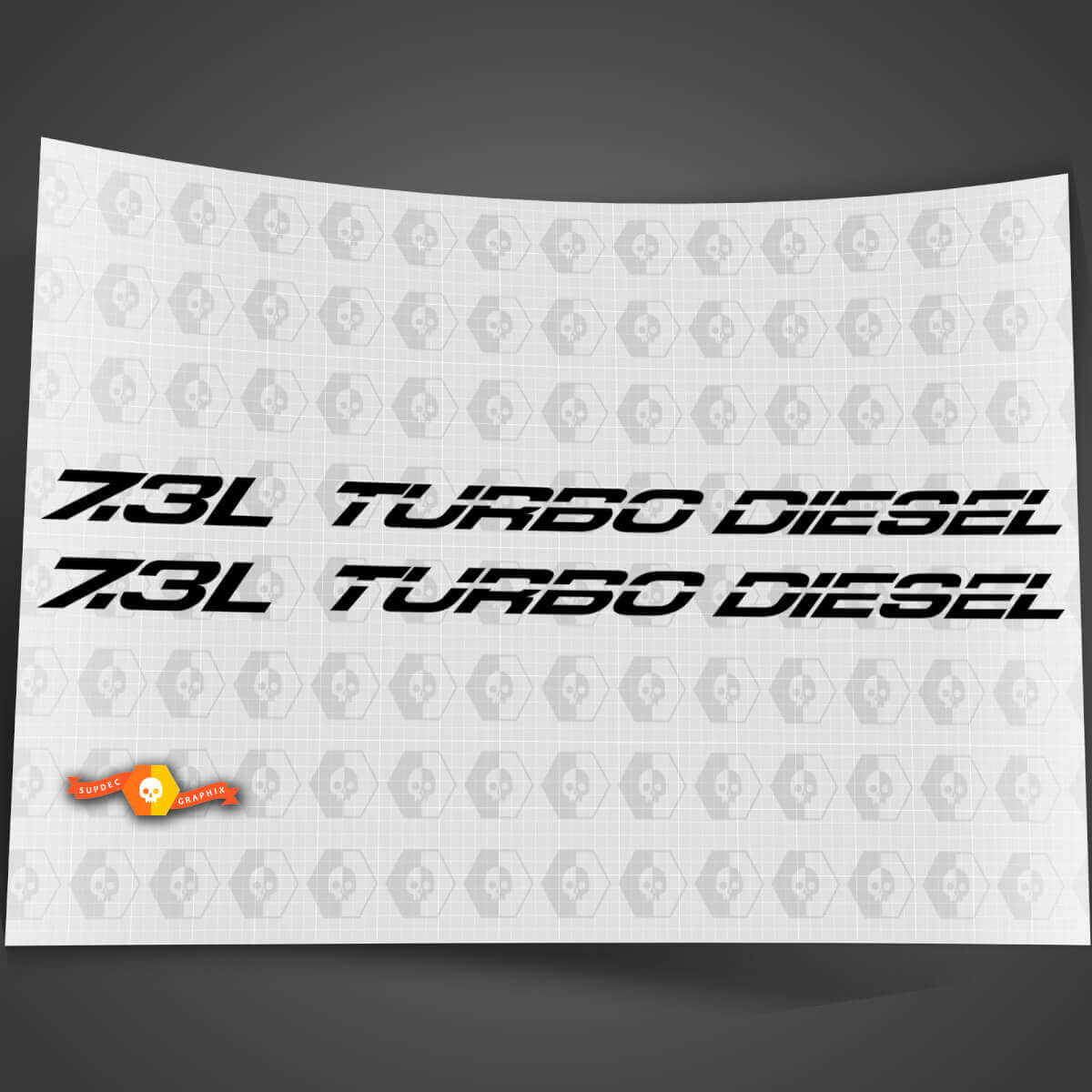 7.3L Turbo Diesel Hood Vinyl Decal Set for Musclecar F-250/350