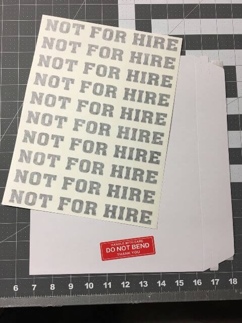 Not For Hire Vinyl Decals Set for Tow Truck, Trailer, Van or Car