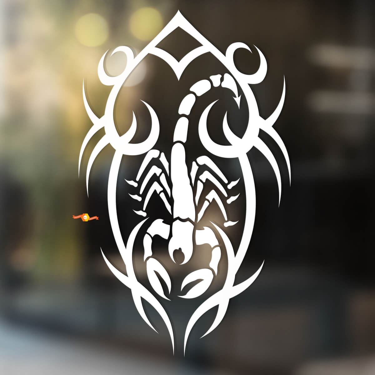 Scorpion Tribal Style with Abstract Lines Universal Vinyl Decal Sticker