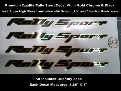RS SS Rally Sport Sticker Decal Kit 2pcs Camaro Gold Chrome Hood Scoop 0115
