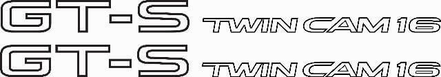GT-S Twin Cam 16 AE86 vinyl Sticker Decals 2 - SET of 2