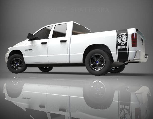 1500 2500 Truck Bed side stripes Hemi PISTON decals Sticker Bed Band DS-032B