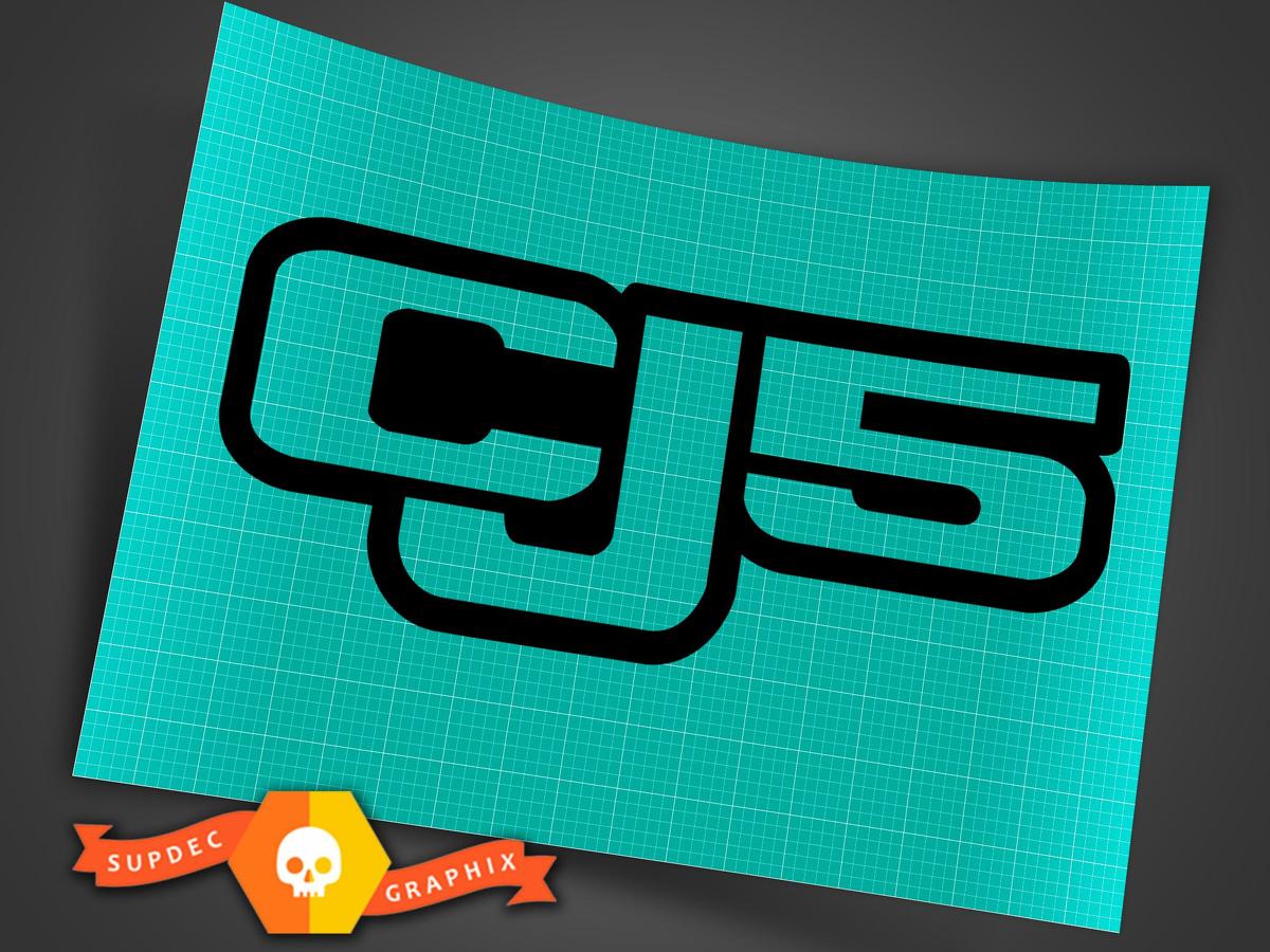 Jeep CJ5 - Black- Vinyl Decal Sticker Off Road CJ 5 Trails Rock Crawling 4x4