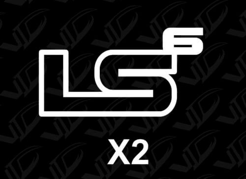 LS6 - Two White Vinyl Decal Stickers - Corvette CTS-V ctsv LS LSX
