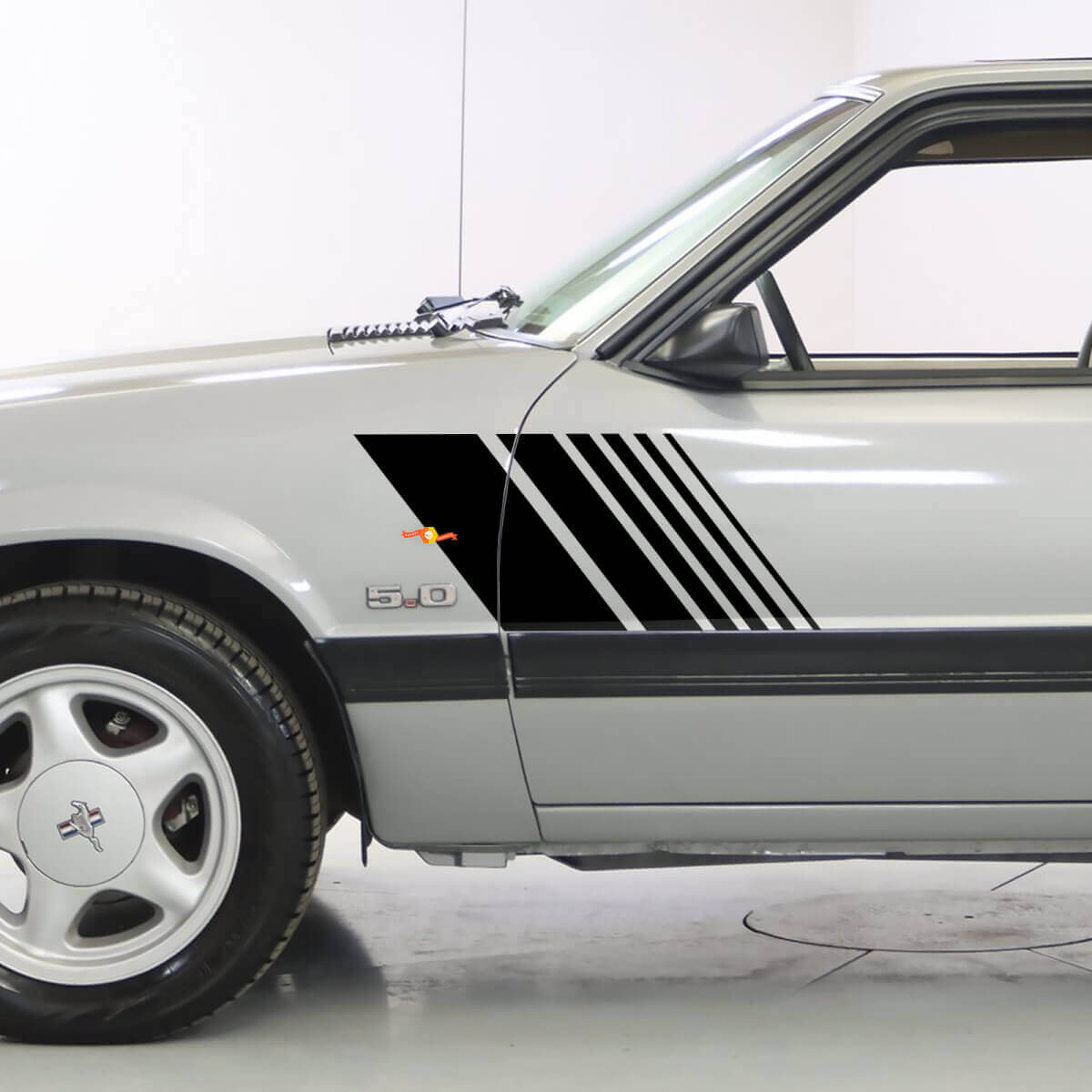 Faded Side Stripes Strobe Stickers Decals Kit for Ford Mustang 1979-93