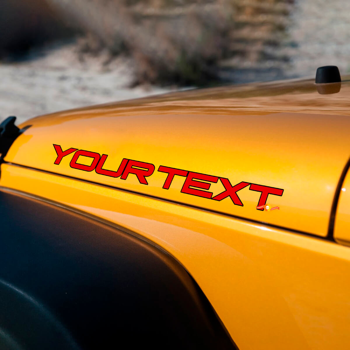 Custom Text Bonnet Side Vinyl Decal Sticker for Jeep Wrangler Rubicon