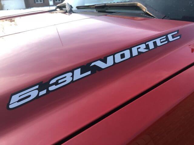 5.3L VORTEC OUTLINE Vinyl Sticker Decal Fits All CHEVY, GMC Window, Hood, Body, Tailgate
