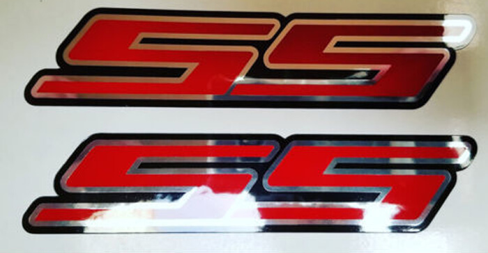SS Super Sport Sticker Decal Kit 2pcs Chrome Rally Sport Chevy Camaro Chevrolet 0203
