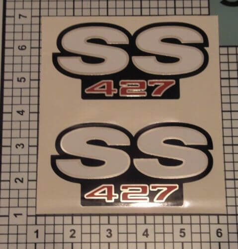 SS Stickers Decals 427 Camaro Chrome Red Black White Fender NICE

