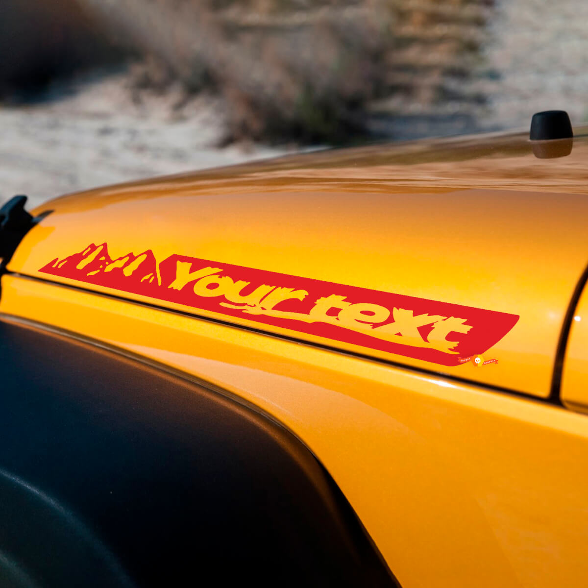 Сustom Text Mountains Bonnet Side Vinyl Decal Sticker for Jeep Wrangler JK Renegade