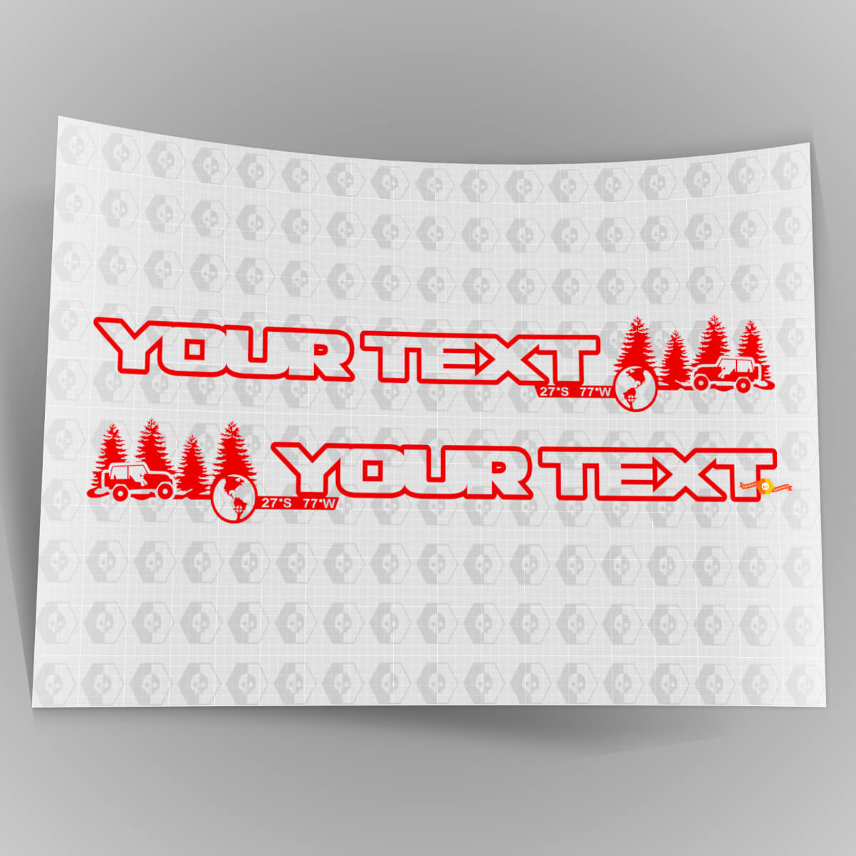 Pair Off Road Bonnet Vinyl Stickers Decals 3 for Jeep Wrangler Unlimited