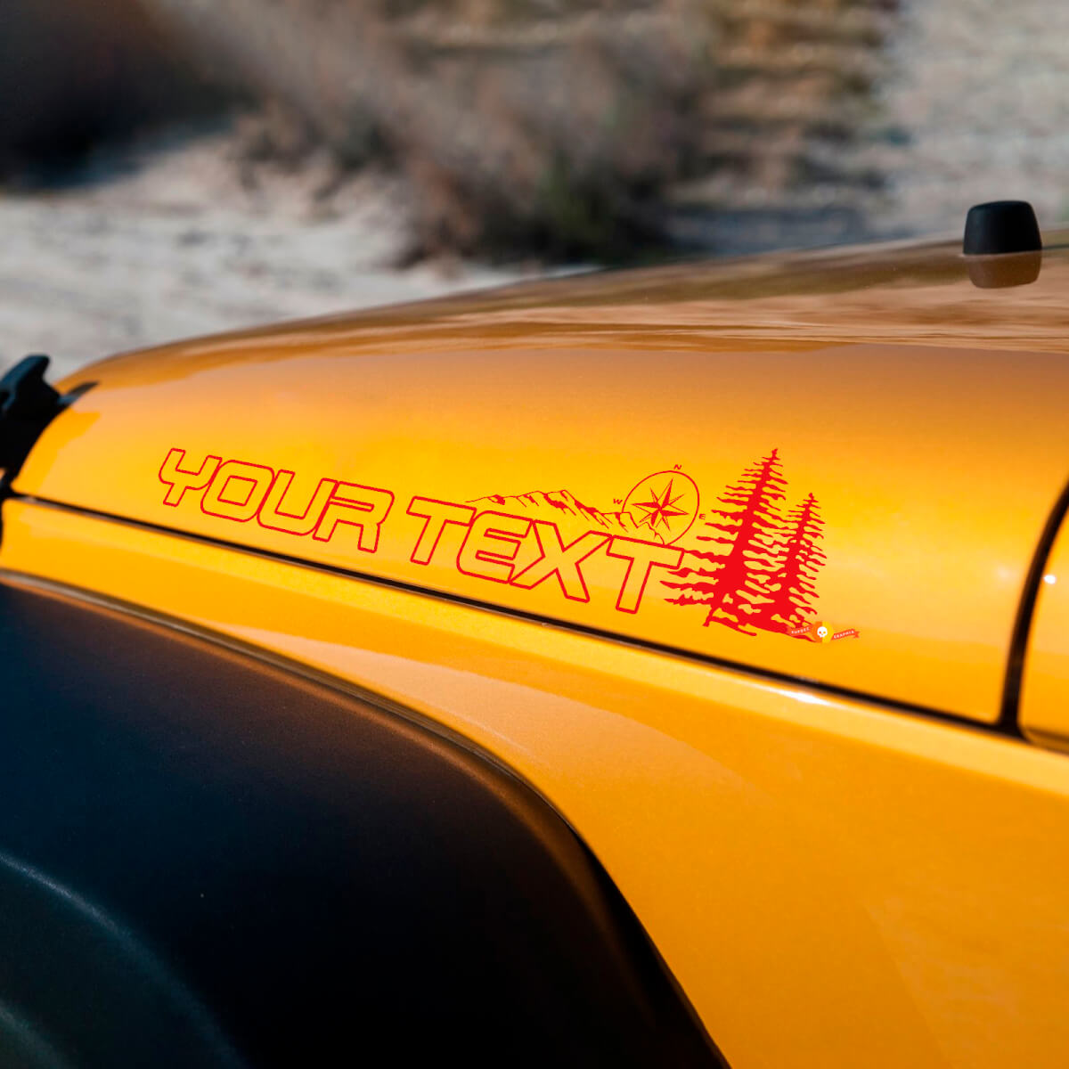 Pair Jeep Wrangler Renegade Off Road Vinyl Hood Stickers Decals
