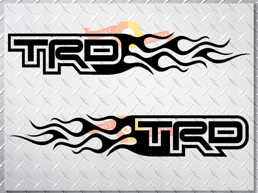 Toyota TRD Flame Style Logo Right & Left car decal stickers 2
