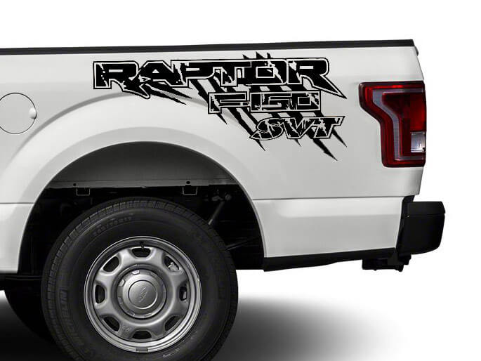 Ford Raptor F150 F 150 SVT distressed grunge 4X4 bed side Graphic decals stickers
