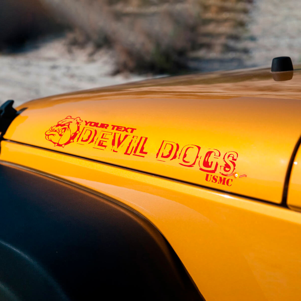 DEVIL DOG bulldog edition Devil Dogs USMC Hood Stickers Decals for Jeep wrangler hoods
