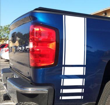 Checkered Rear Side Stripes Vinyl Decals For Chevy Silverado 2016-2017 