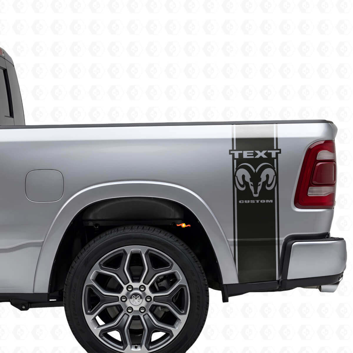 Custom Logo Rear Side Stripes Vinyl Decal for Dodge Trucks