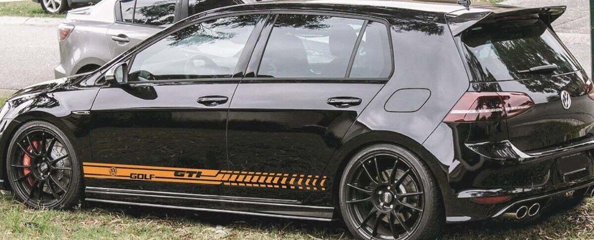 Branded Side Door Stripe Vinyl Decal Kit for Volkswagen Golf GTI MK5-7