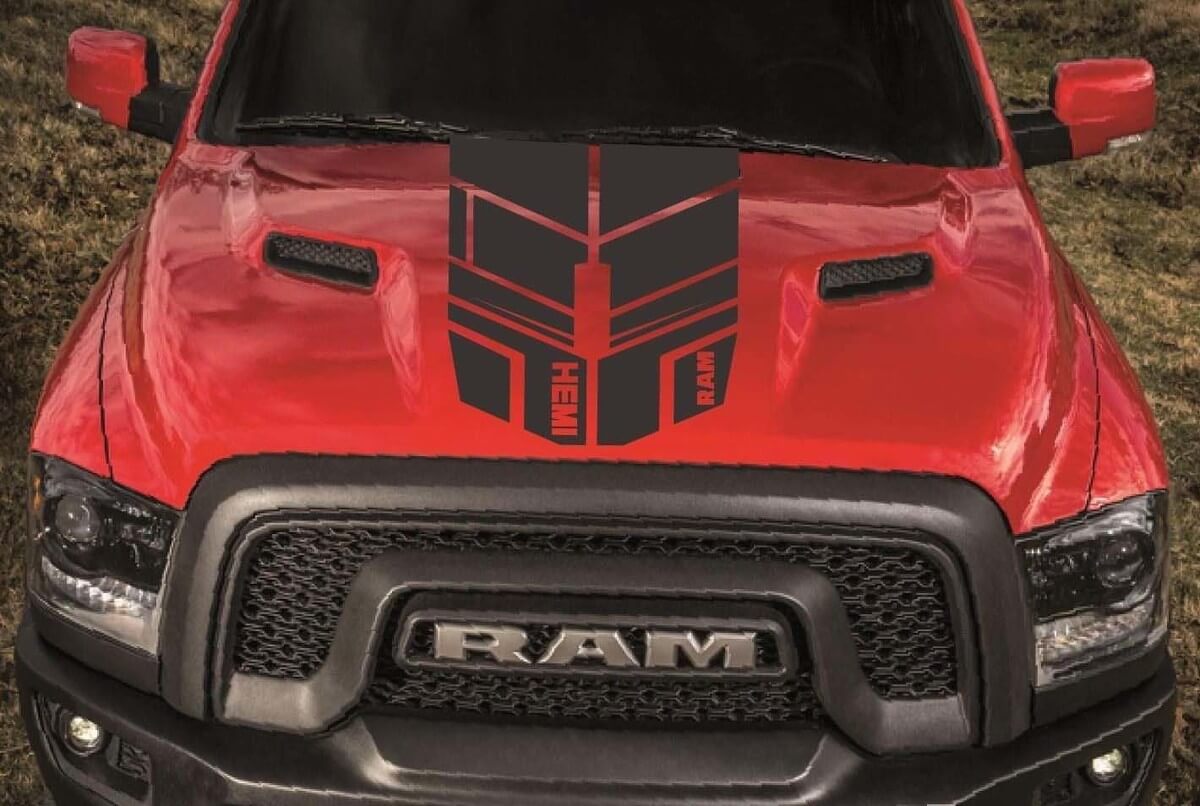 DODGE RAM 1500 HOOD single stripes vinyl decal stickers custom hemi