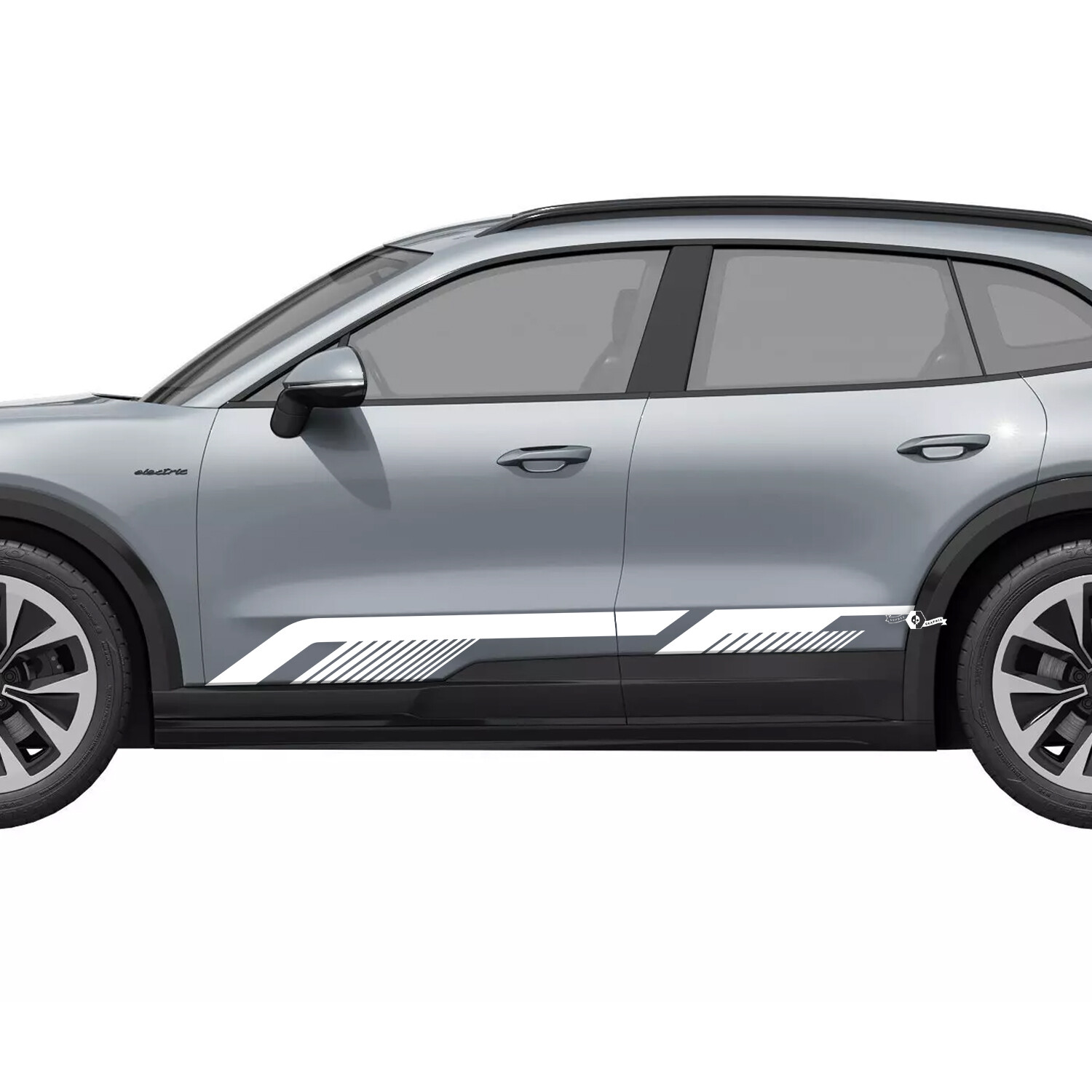 Thin Lines Side Rocker Panel Vinyl Decal Sticker for Porsche Cayenne Electric