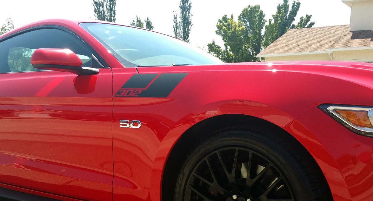 FORD MUSTANG FENDER HASH STRIPES 302 STYLE VINYL GRAPHICS Sticker Decal 2010 - 2020 5.0 GT
