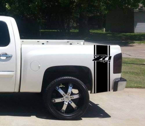 Z71 4x4 Bed Side Stripe Vinyl Decal Set for Chevy Pickup