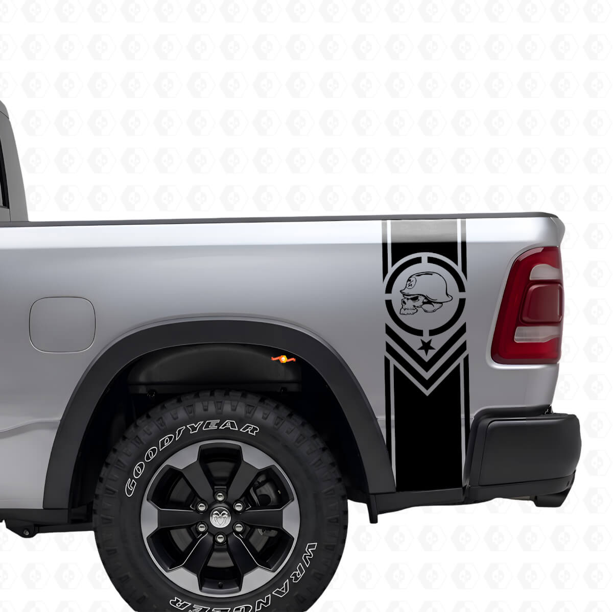 Metal Mulisha Style Rear Side Stripes Vinyl Decal Set for Pickup Trucks